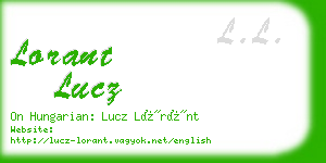 lorant lucz business card